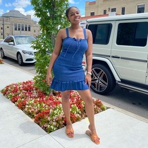 Aeropostale Denim Ruffle Dress